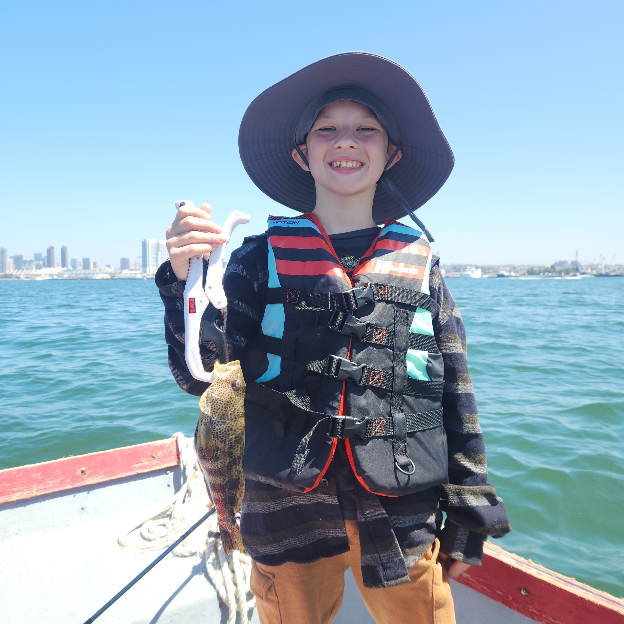 Ben with Spotted Bay Bass in San Diego